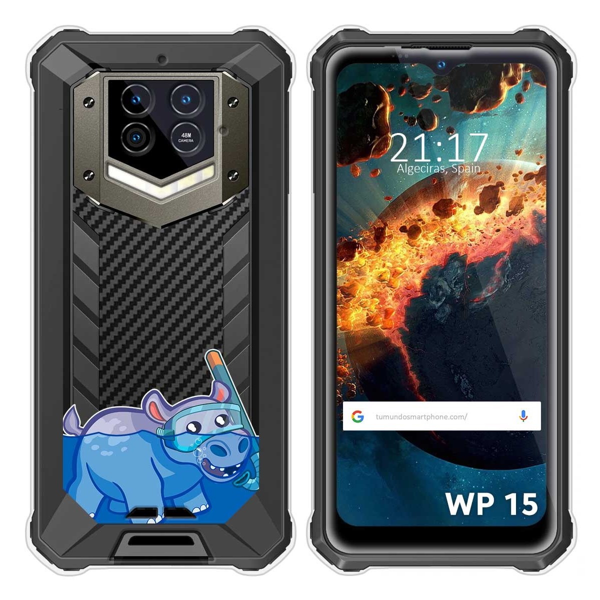 Funda Silicona Transparente para Oukitel WP15 diseño Hipo Dibujos