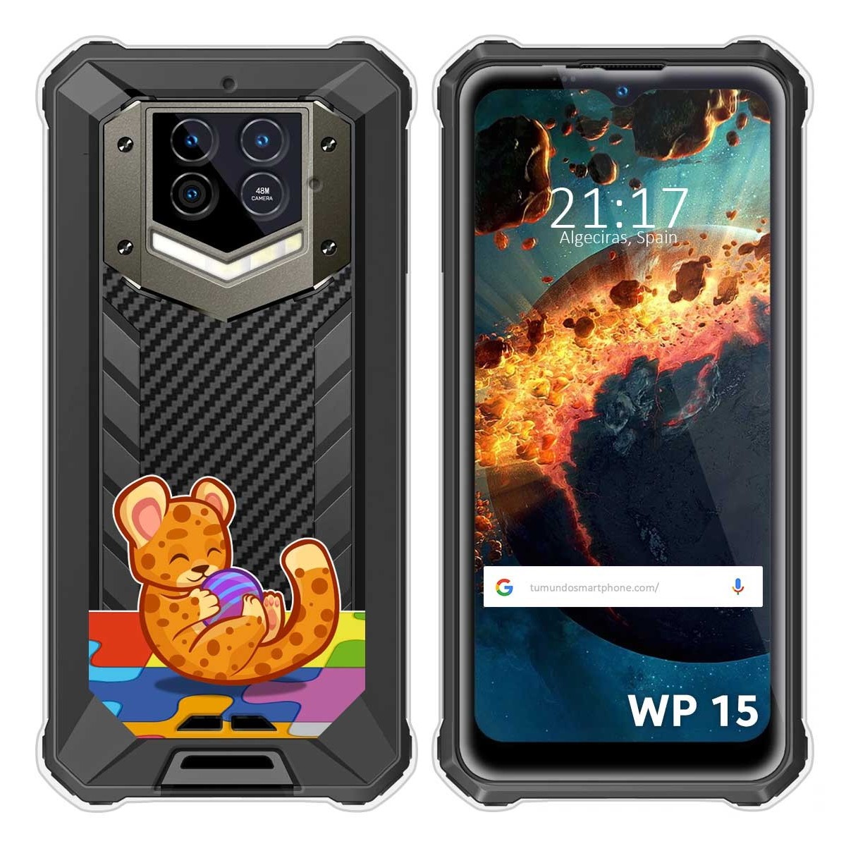 Funda Silicona Transparente para Oukitel WP15 diseño Leopardo Dibujos