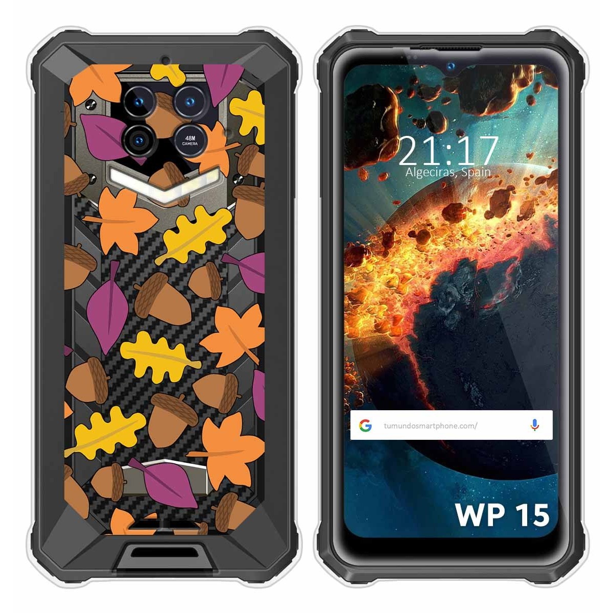 Funda Silicona Transparente para Oukitel WP15 diseño Otoño Dibujos