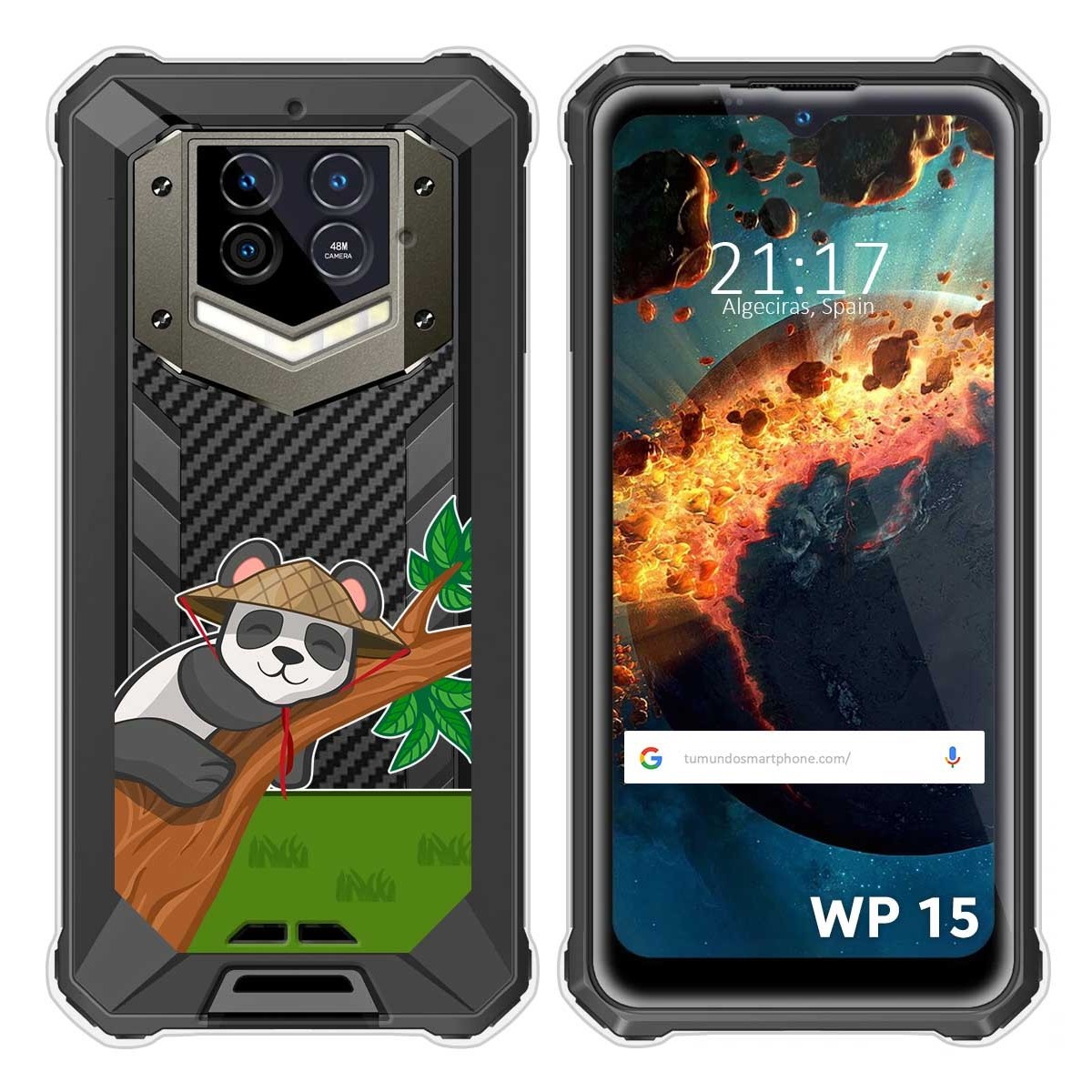 Funda Silicona Transparente para Oukitel WP15 diseño Panda Dibujos