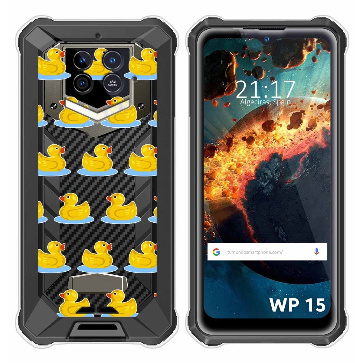 Funda Silicona Transparente para Oukitel WP15 diseño Pato Dibujos