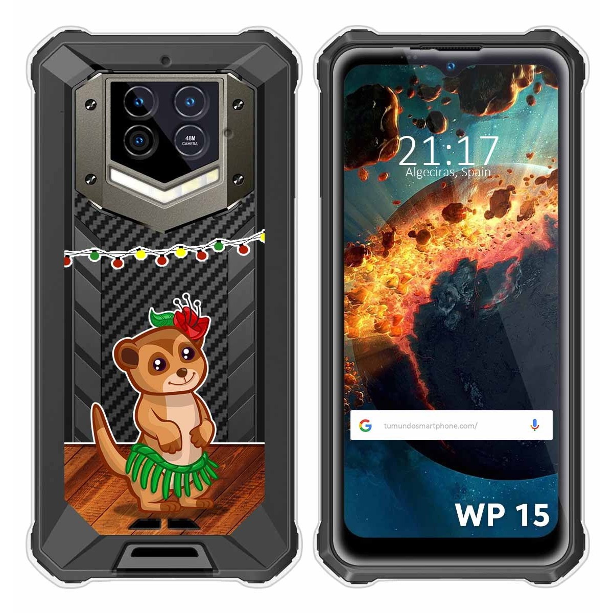 Funda Silicona Transparente para Oukitel WP15 diseño Suricata Dibujos