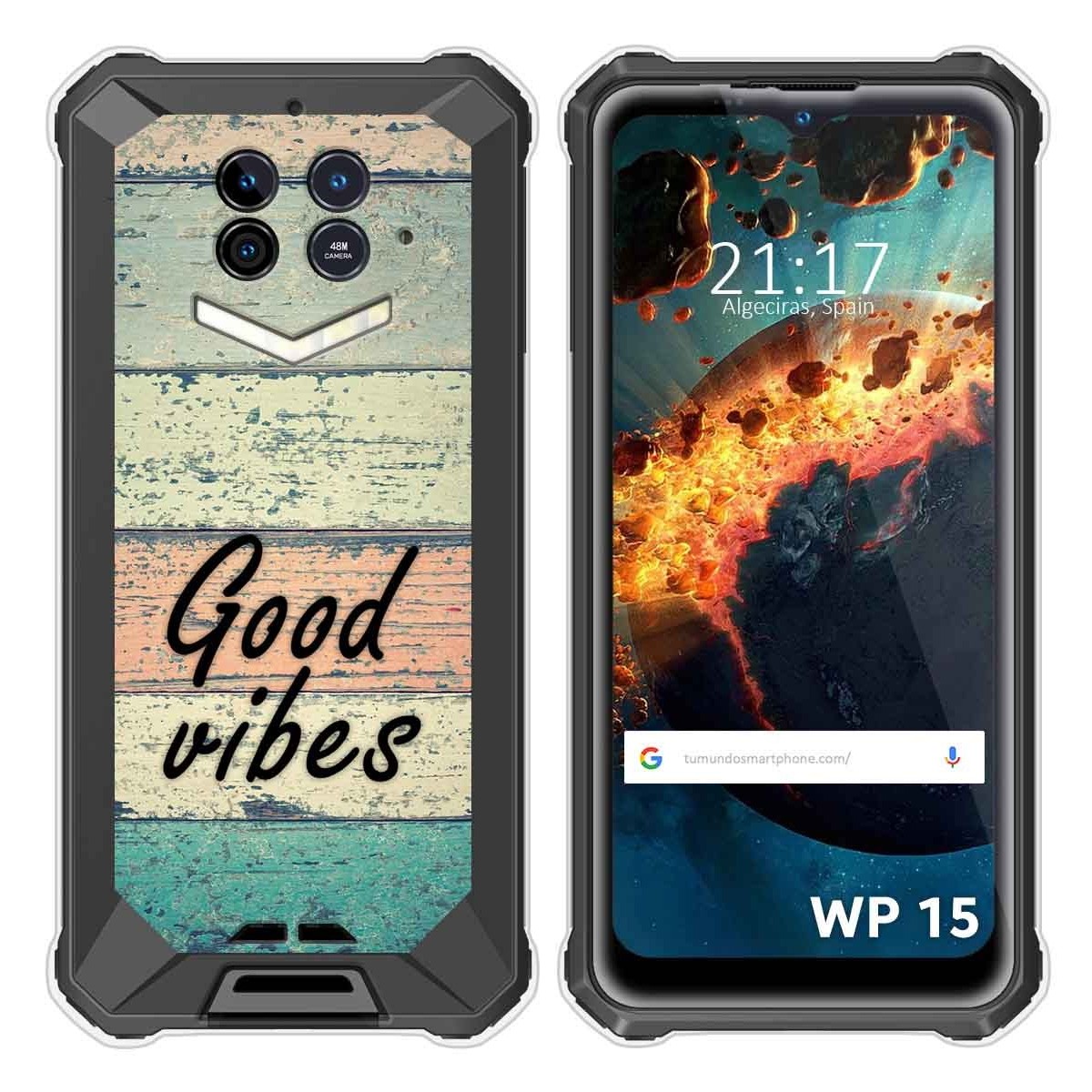 Funda Silicona para Oukitel WP15 diseño Madera 01 Dibujos