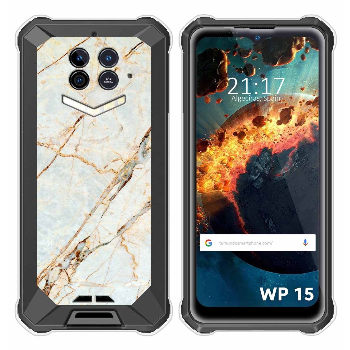 Funda Silicona para Oukitel WP15 diseño Mármol 13 Dibujos