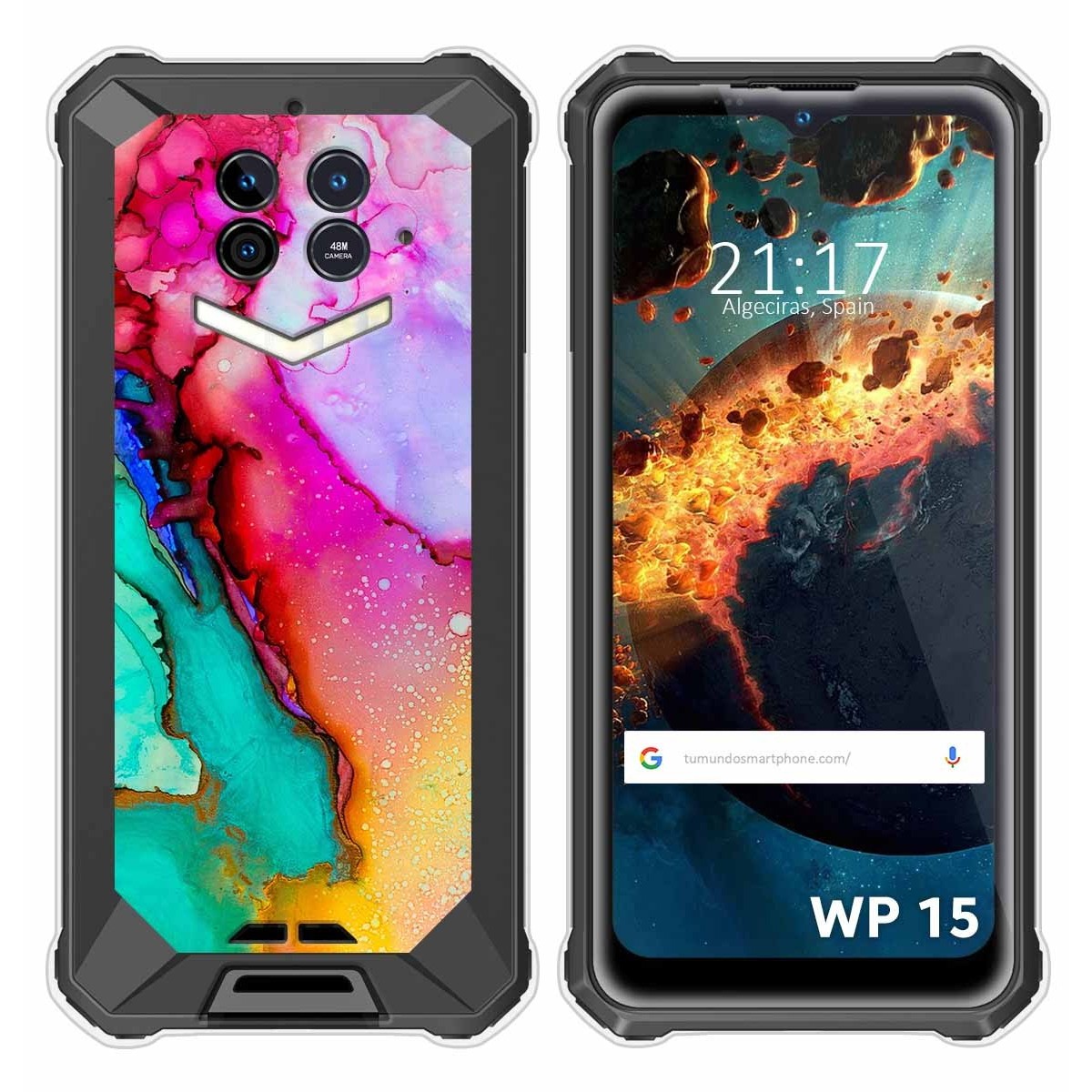 Funda Silicona para Oukitel WP15 diseño Mármol 15 Dibujos