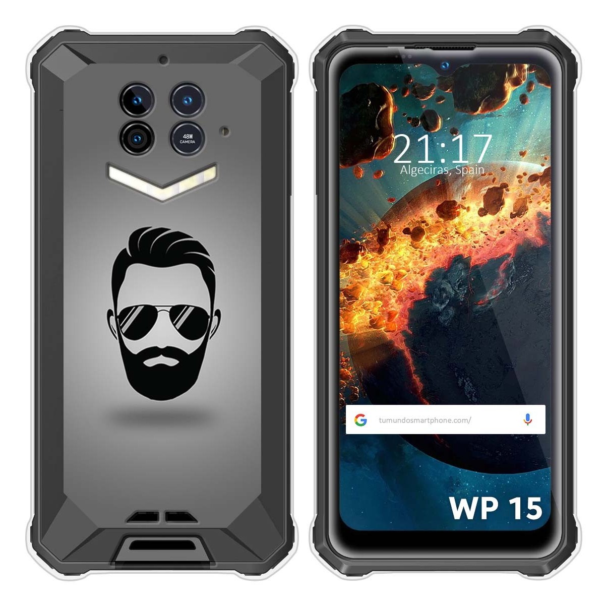 Funda Silicona para Oukitel WP15 diseño Barba Dibujos