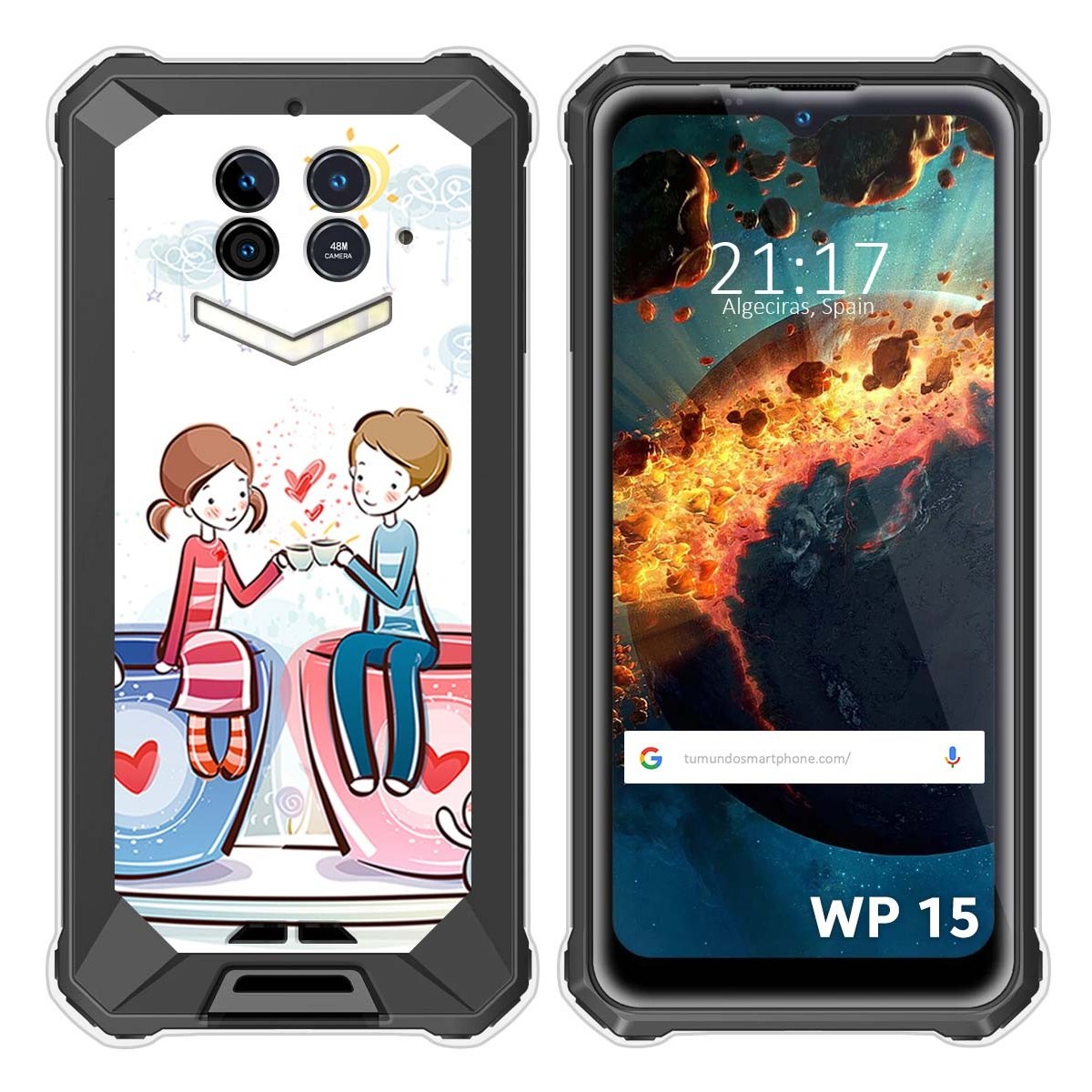 Funda Silicona para Oukitel WP15 diseño Café Dibujos