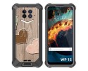 Funda Silicona para Oukitel WP15 diseño Corazones Madera Dibujos