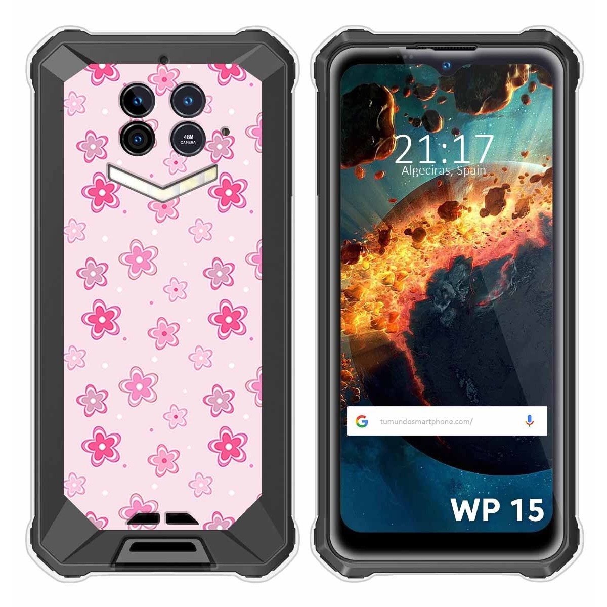 Funda Silicona para Oukitel WP15 diseño Flores Dibujos