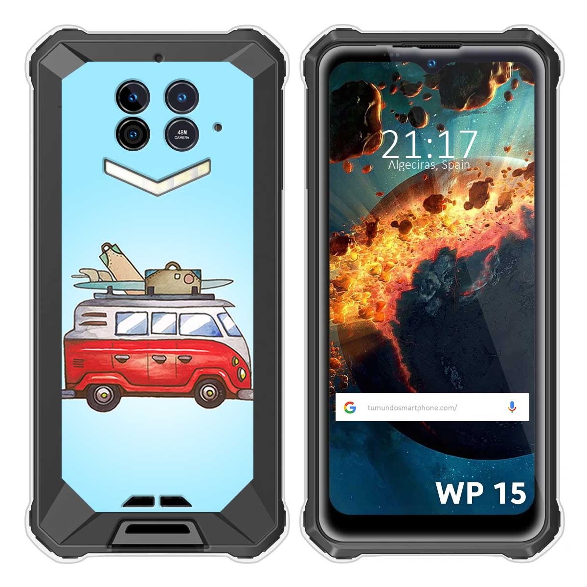 Funda Silicona para Oukitel WP15 diseño Furgoneta Dibujos