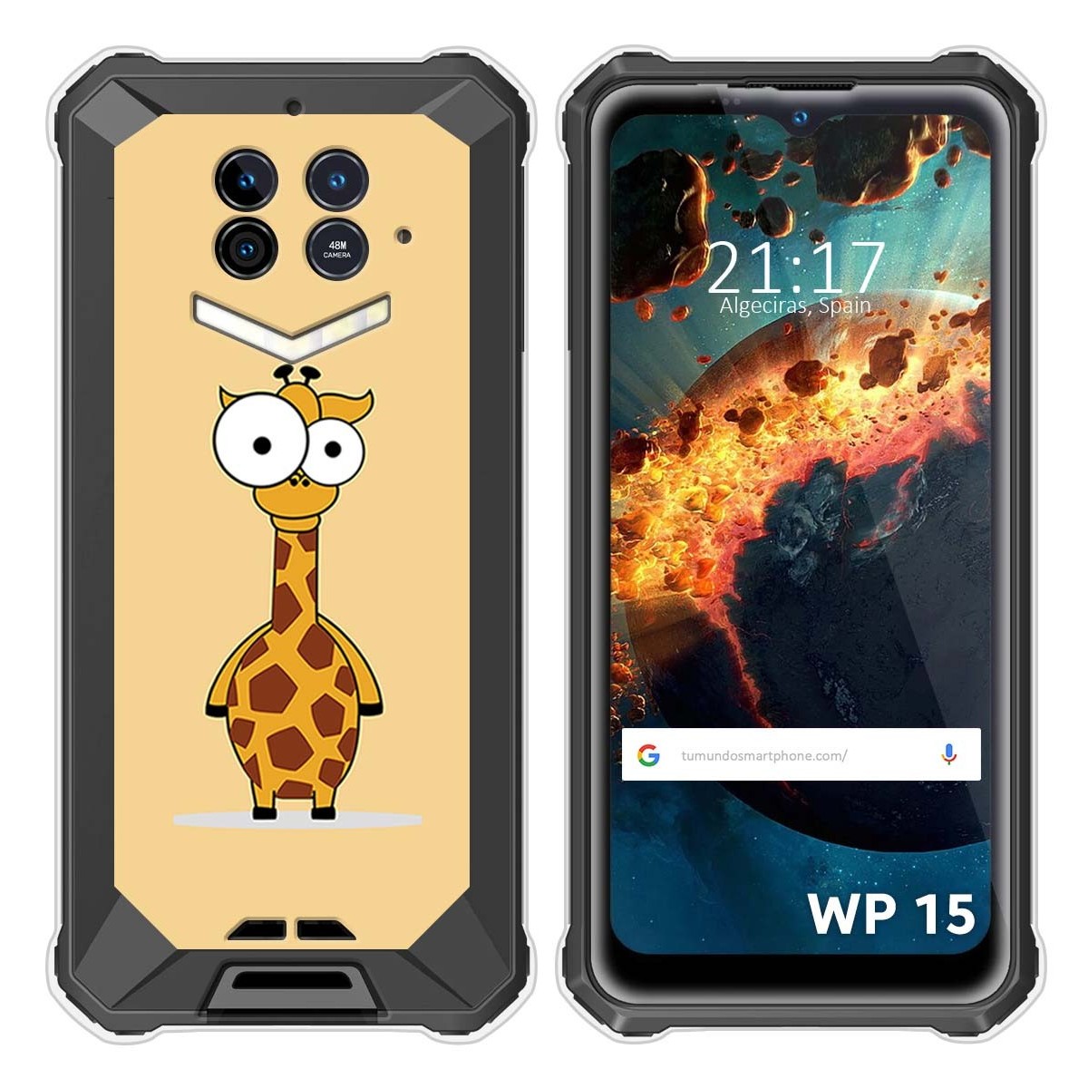 Funda Silicona para Oukitel WP15 diseño Jirafa Dibujos