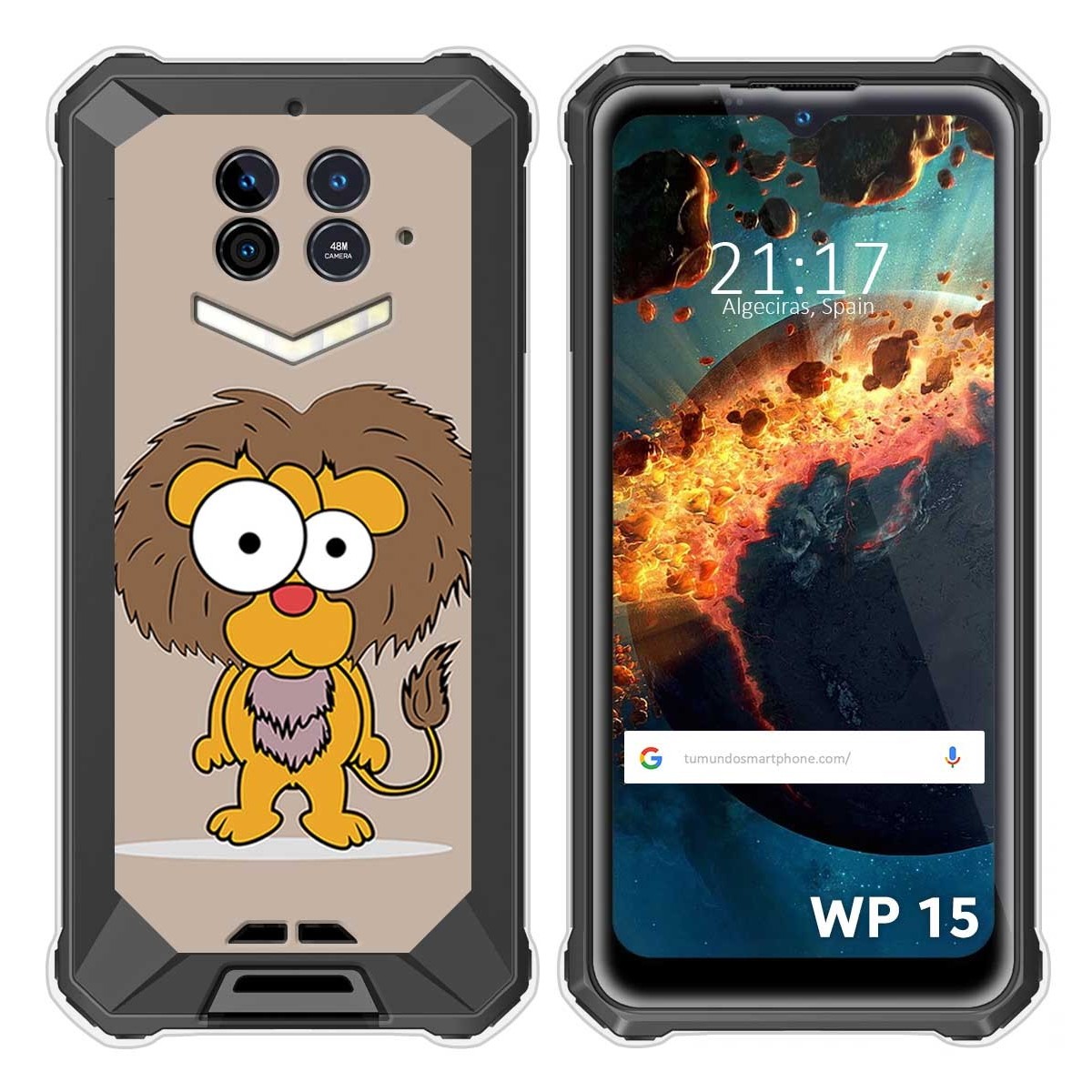 Funda Silicona para Oukitel WP15 diseño Leon Dibujos