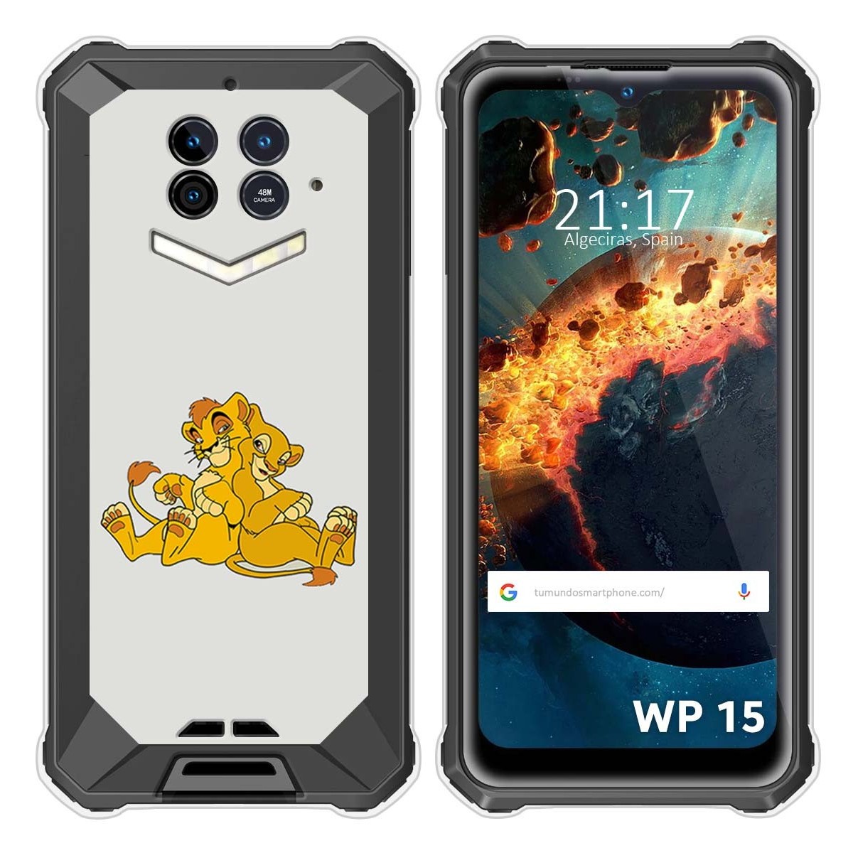 Funda Silicona para Oukitel WP15 diseño Leones Dibujos