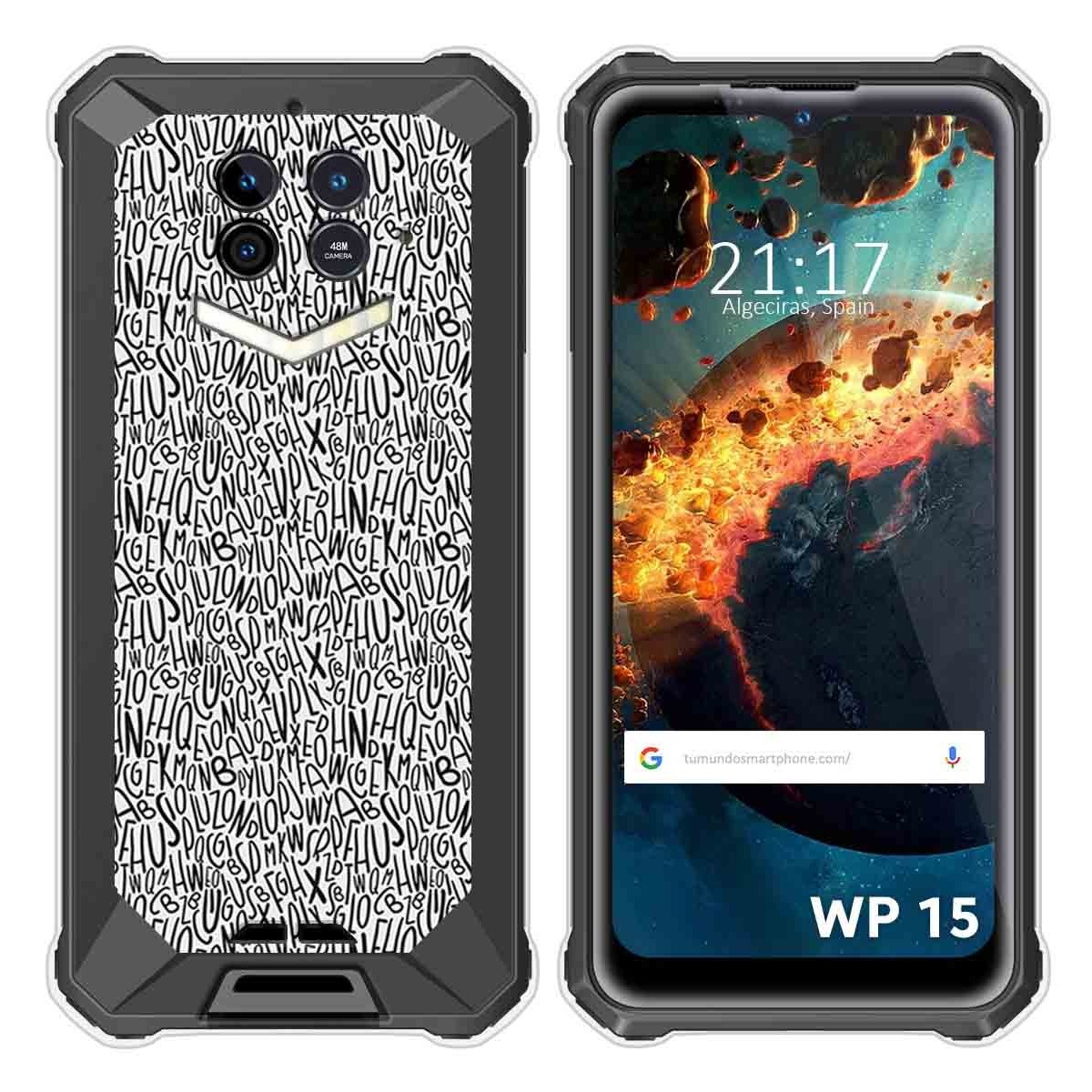 Funda Silicona para Oukitel WP15 diseño Letras Dibujos