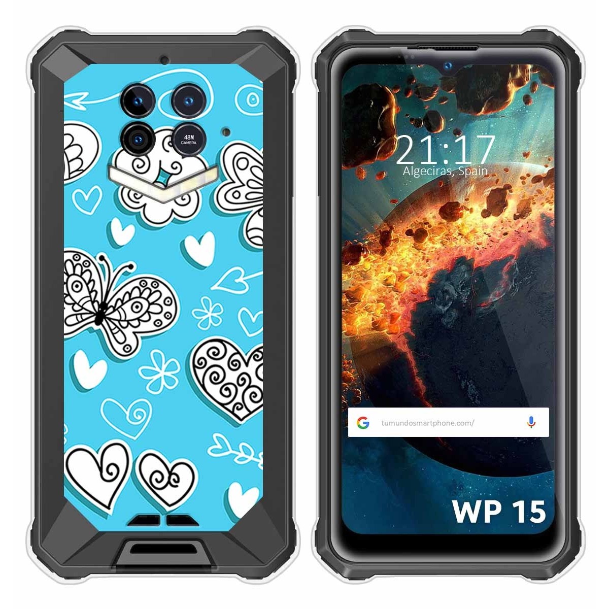 Funda Silicona para Oukitel WP15 diseño Mariposas Dibujos