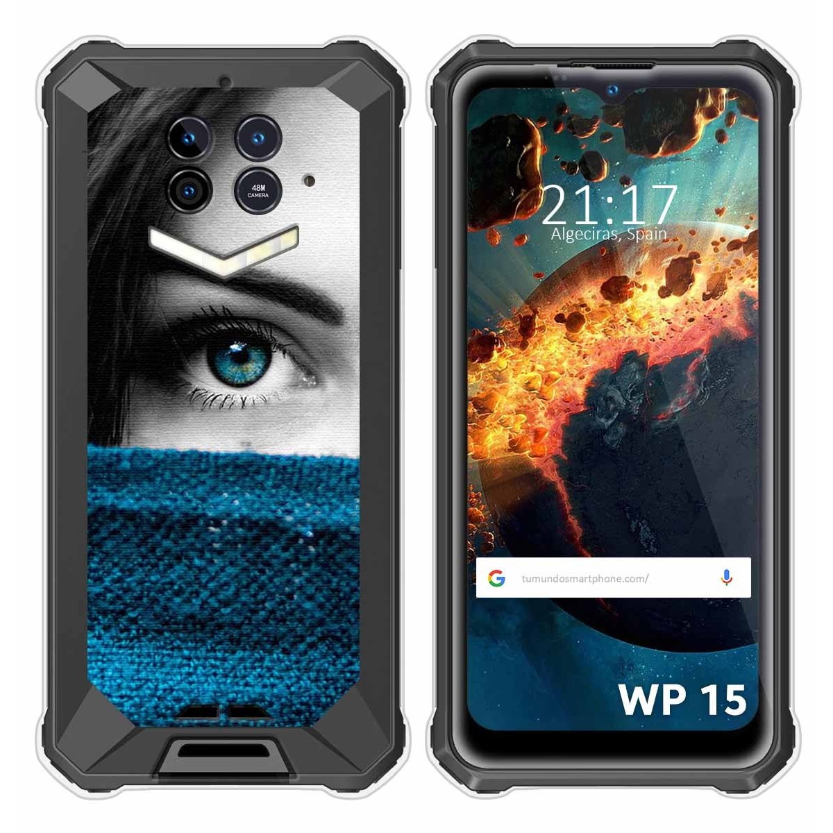 Funda Silicona para Oukitel WP15 diseño Ojo Dibujos