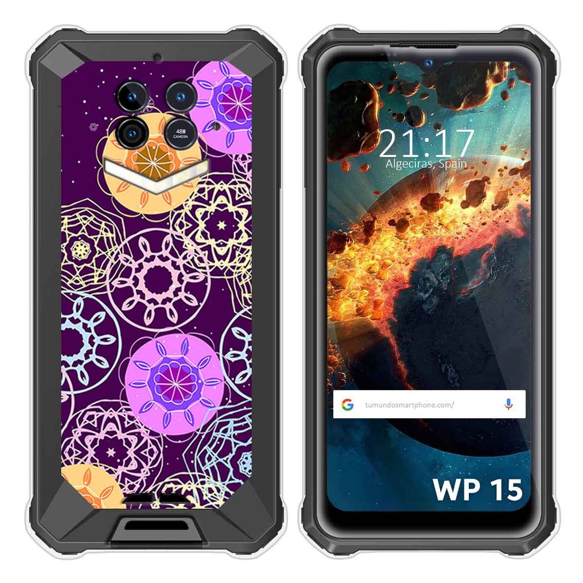 Funda Silicona para Oukitel WP15 diseño Radial Dibujos