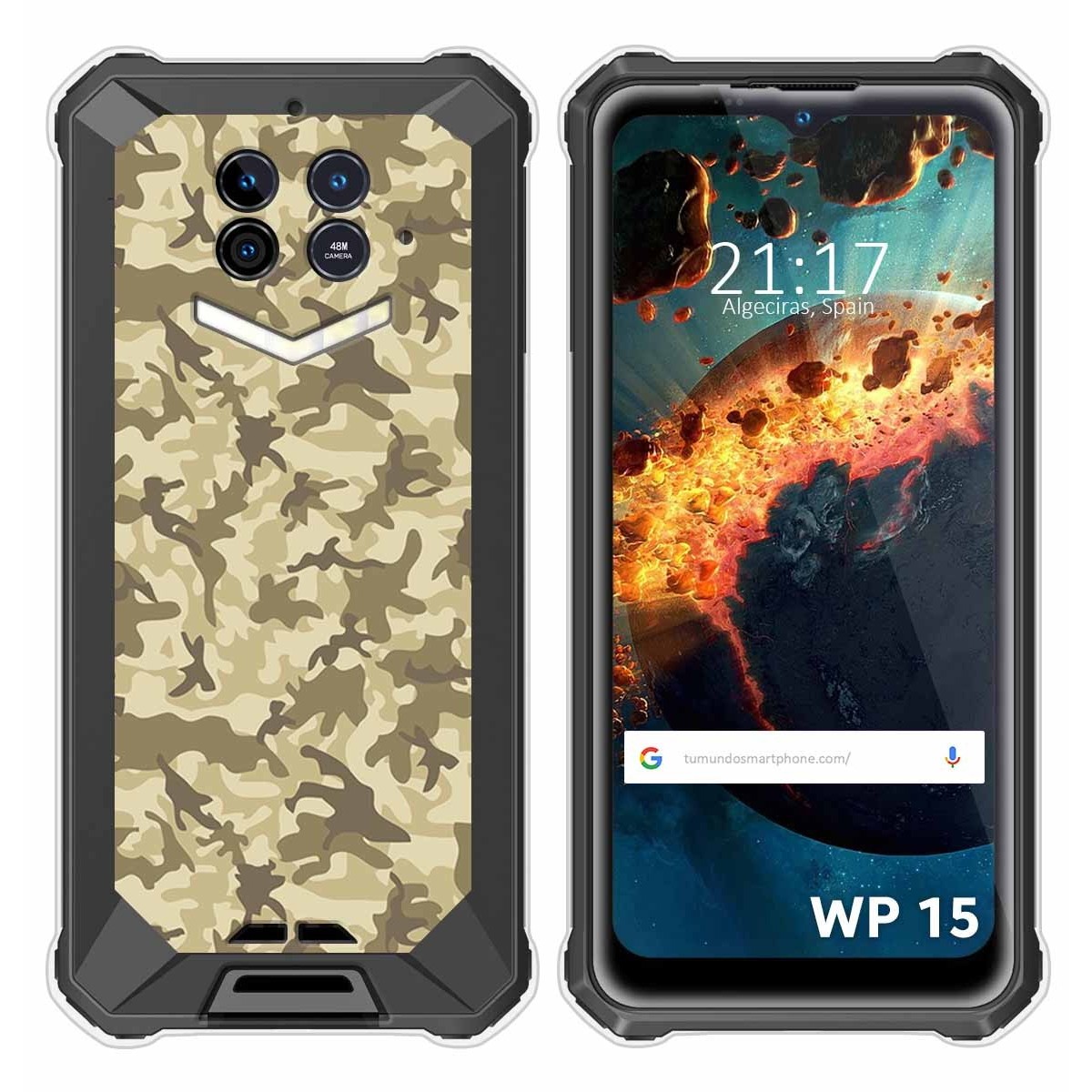 Funda Silicona para Oukitel WP15 diseño Sand Camuflaje Dibujos