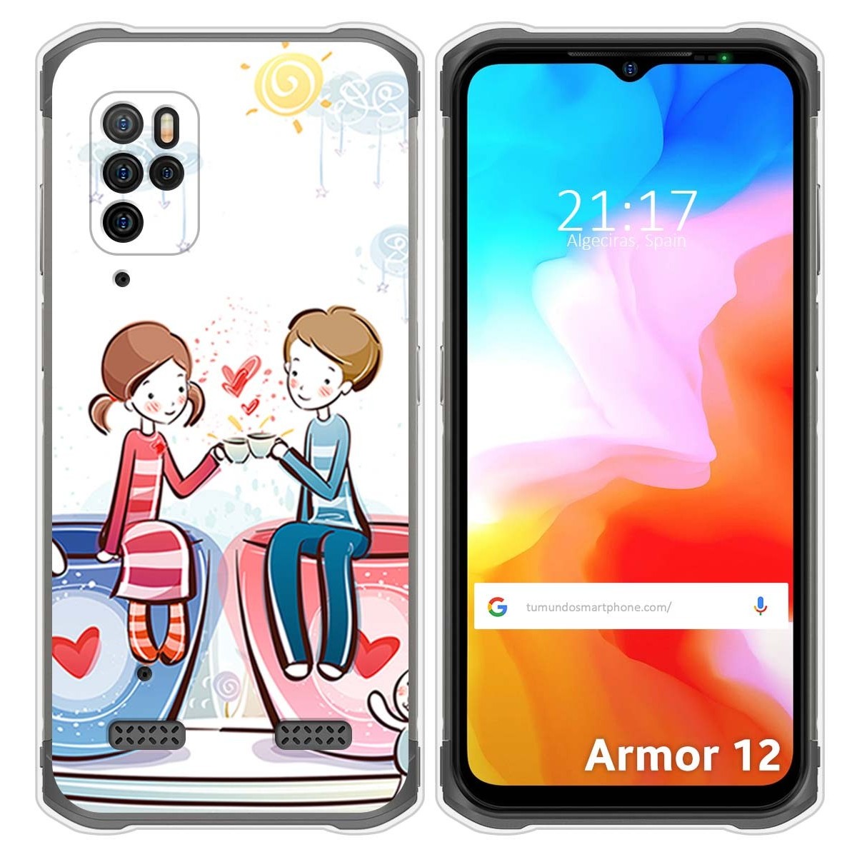 Funda Silicona para Ulefone Armor 12 5G diseño Café Dibujos