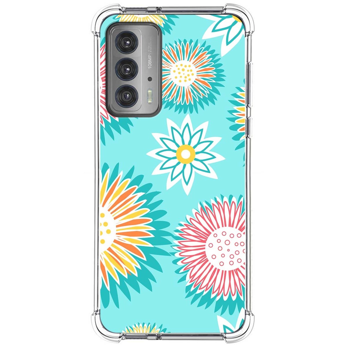 Funda Silicona Antigolpes para Motorola Edge 20 diseño Flores 05 Dibujos