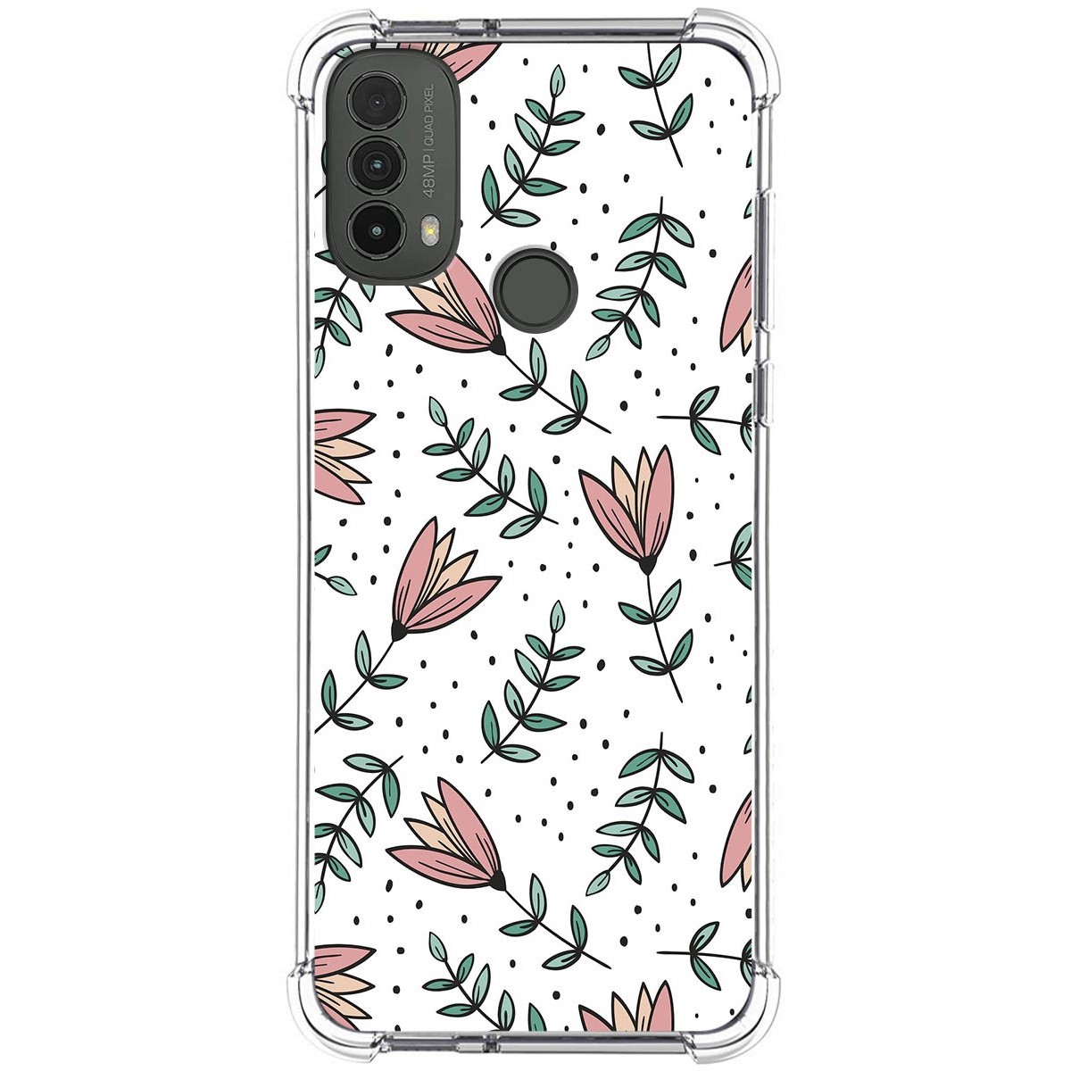 Funda Silicona Antigolpes para Motorola Moto E40 diseño Flores 01 Dibujos