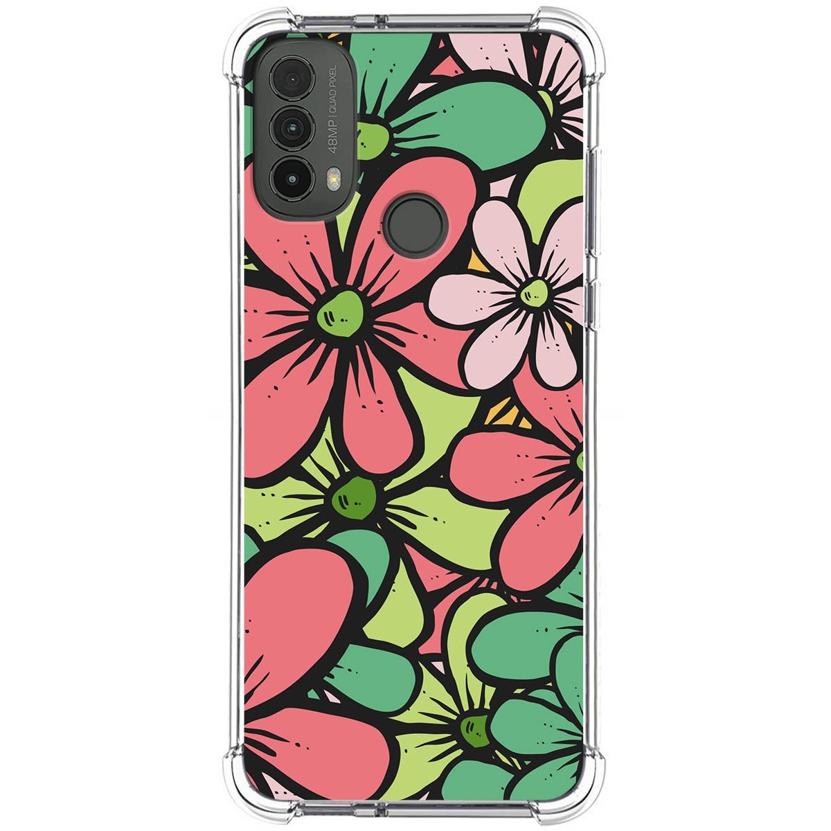 Funda Silicona Antigolpes para Motorola Moto E40 diseño Flores 02 Dibujos