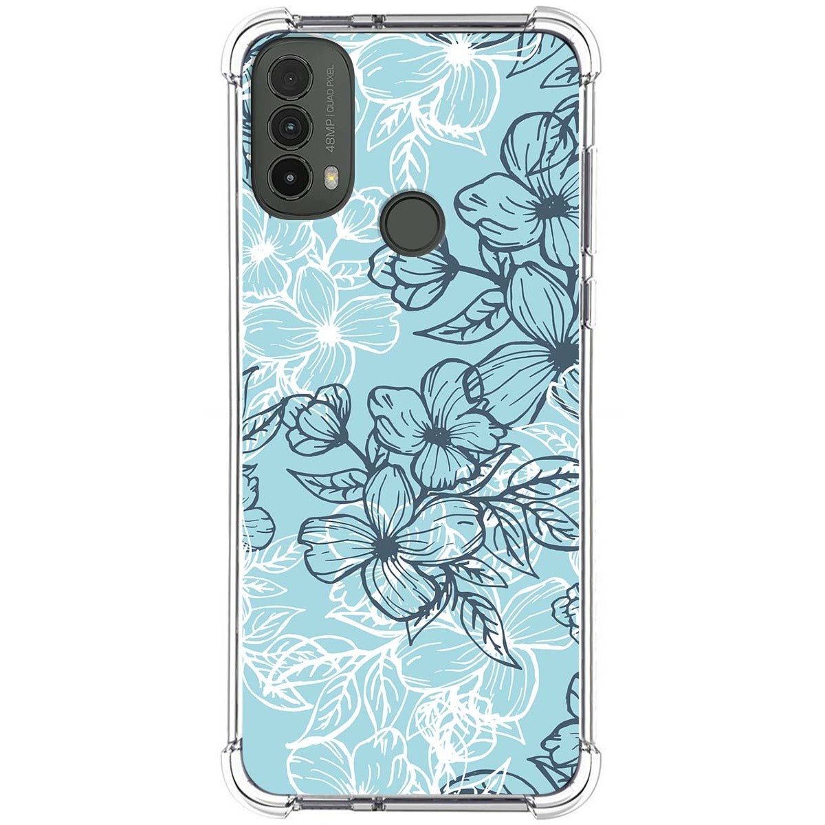 Funda Silicona Antigolpes para Motorola Moto E40 diseño Flores 03 Dibujos