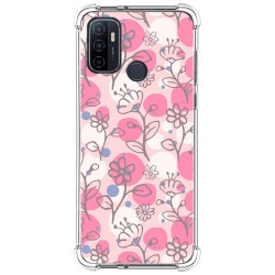 Oppo A53 / A53s Funda Gel Tpu Silicona transparente dibujo Flores