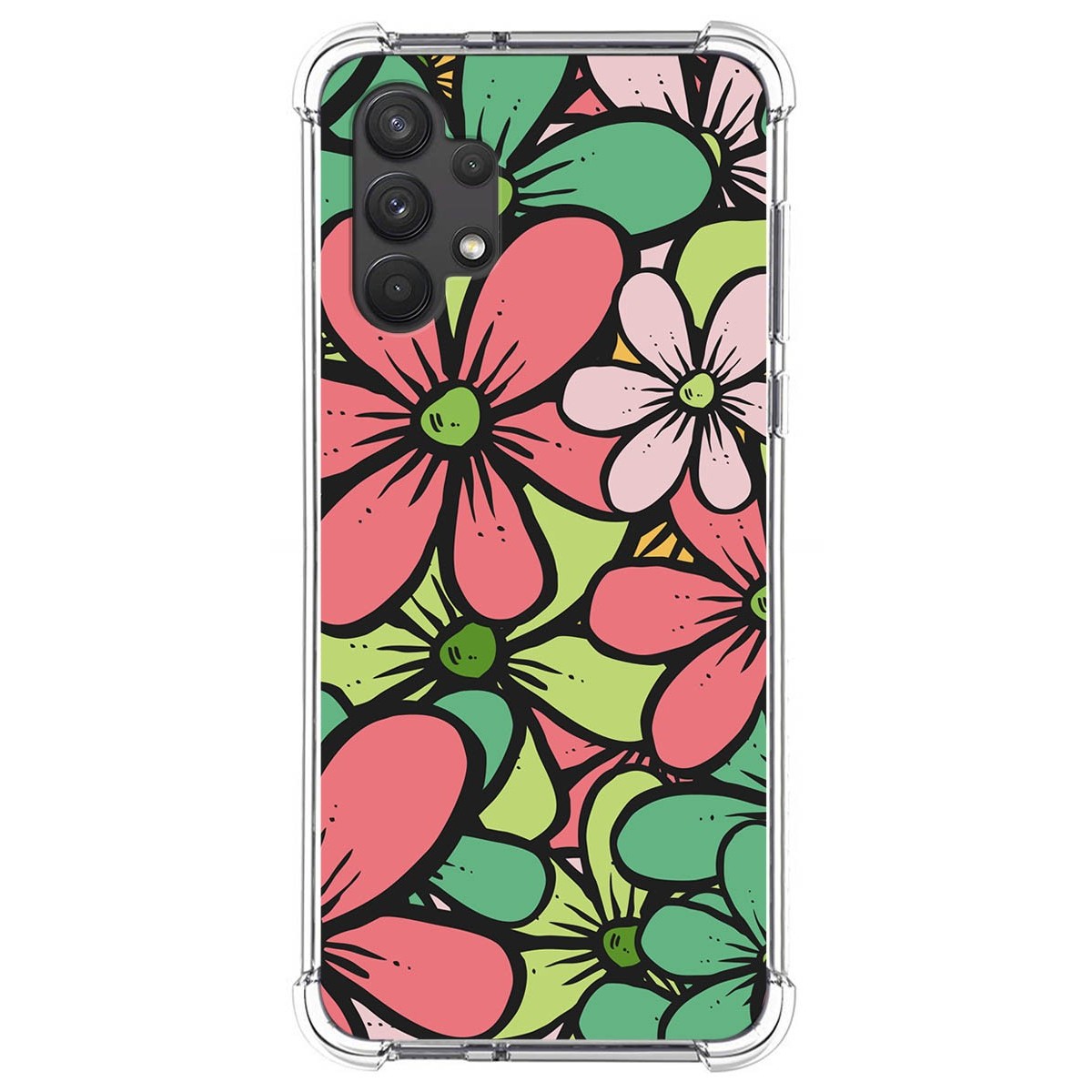 Funda Silicona Antigolpes para Samsung Galaxy A32 4G diseño Flores 02 Dibujos