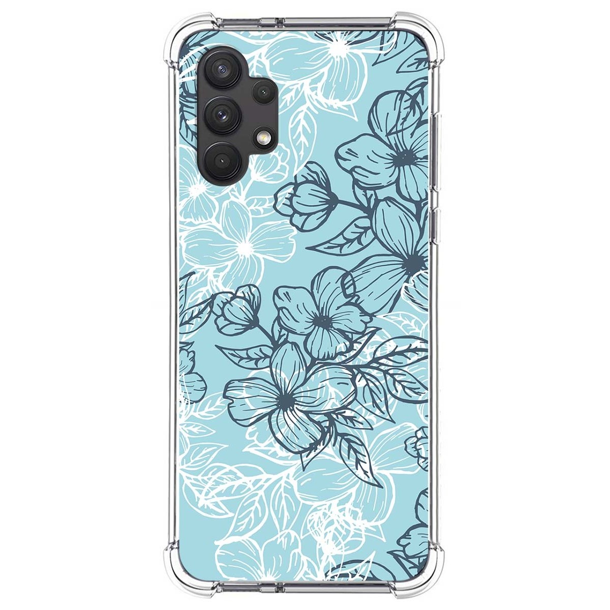 Funda Silicona Antigolpes para Samsung Galaxy A32 4G diseño Flores 03 Dibujos