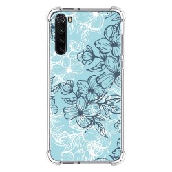 Xiaomi Redmi Note 8 Pro Funda Gel Tpu Silicona transparente dibujo Flores  01