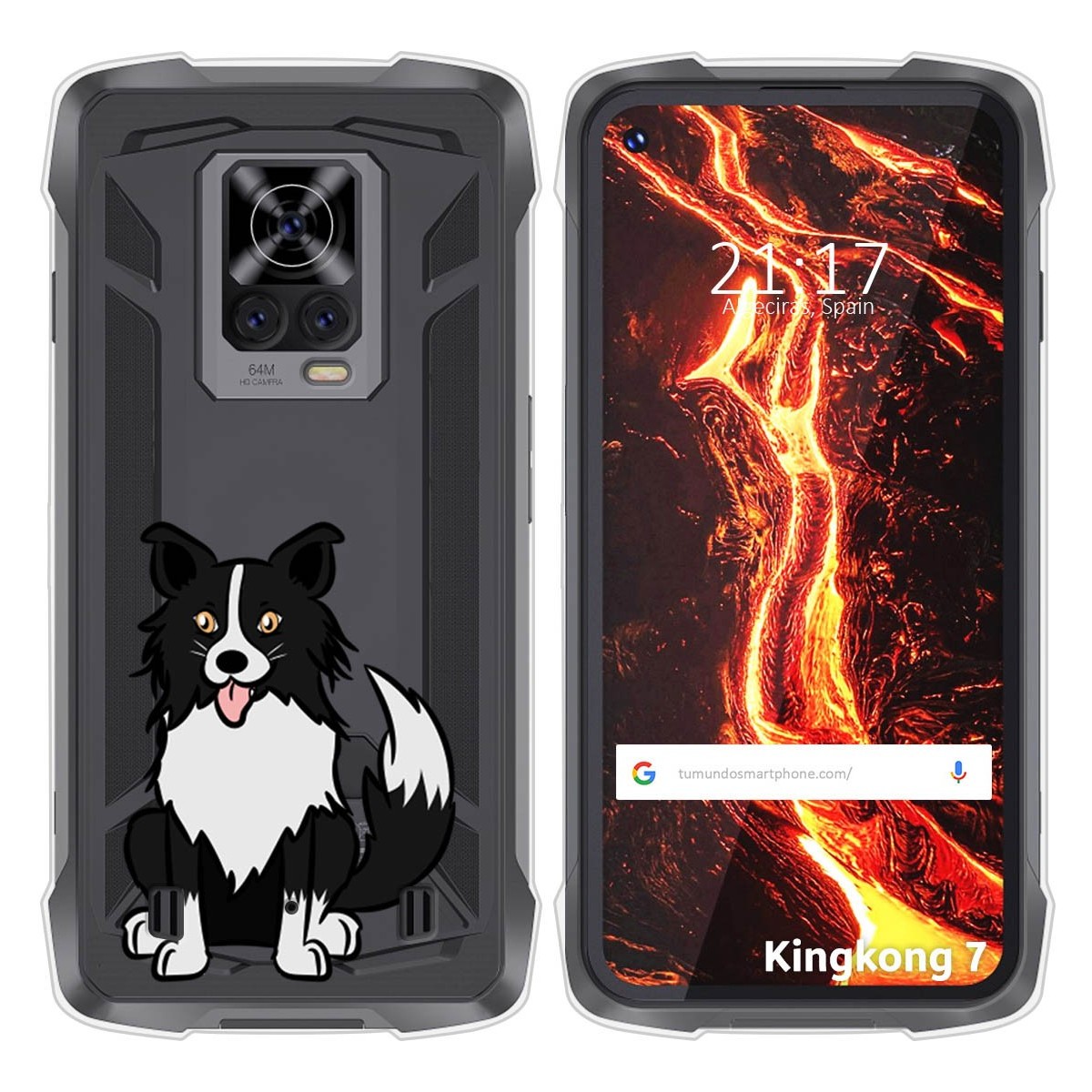 Funda Silicona Transparente para Cubot King Kong 7 diseño Perros 01 Dibujos