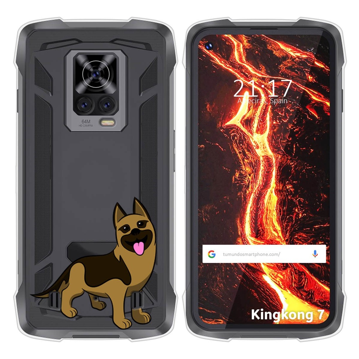 Funda Silicona Transparente para Cubot King Kong 7 diseño Perros 03 Dibujos