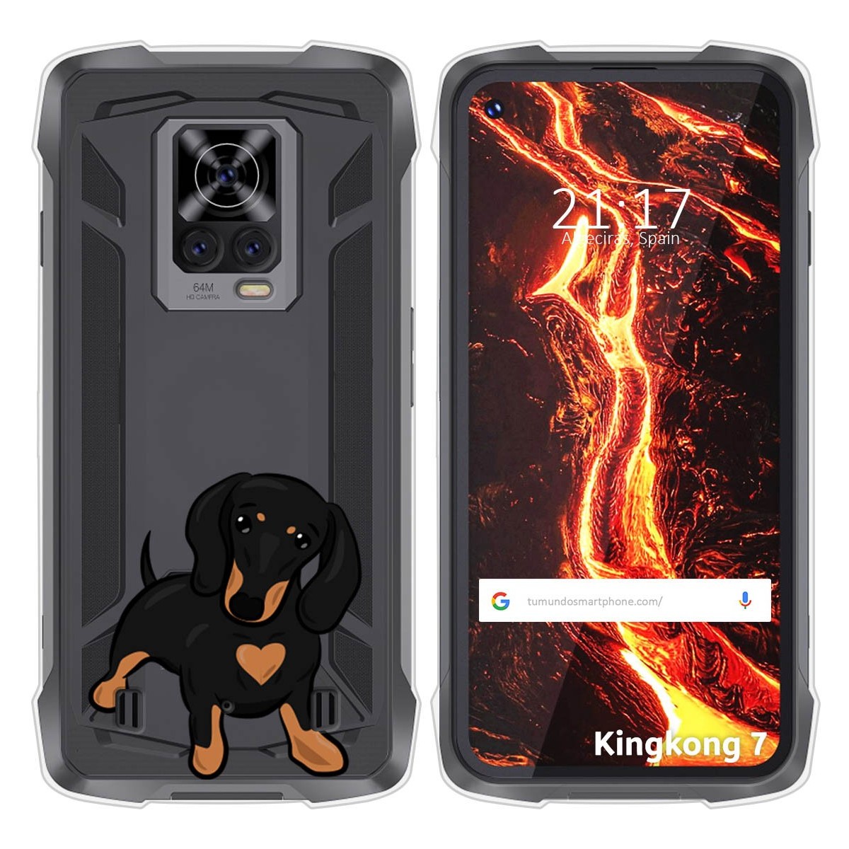 Funda Silicona Transparente para Cubot King Kong 7 diseño Perros 04 Dibujos