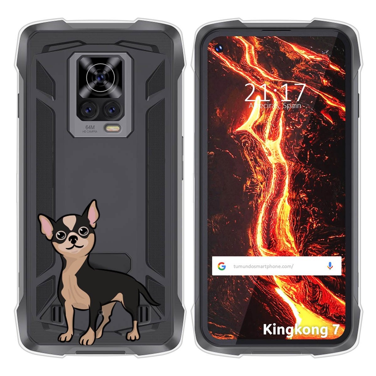 Funda Silicona Transparente para Cubot King Kong 7 diseño Perros 05 Dibujos