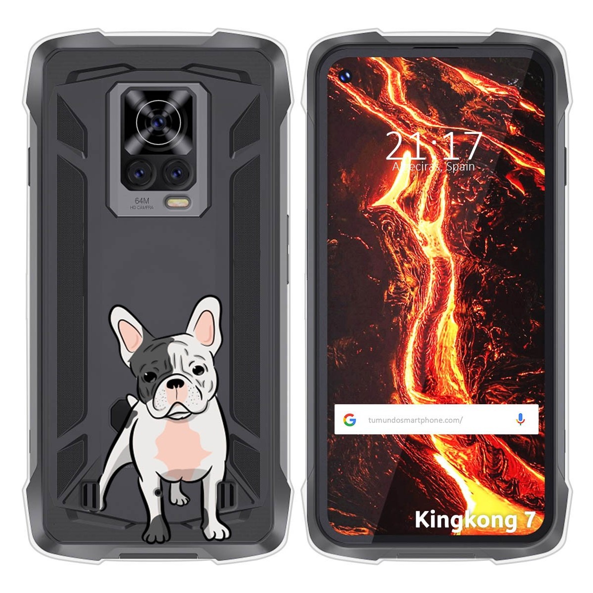 Funda Silicona Transparente para Cubot King Kong 7 diseño Perros 06 Dibujos