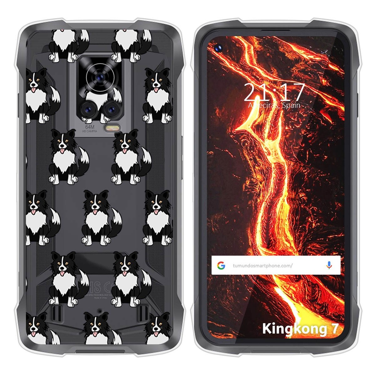 Funda Silicona Transparente para Cubot King Kong 7 diseño Perros 07 Dibujos