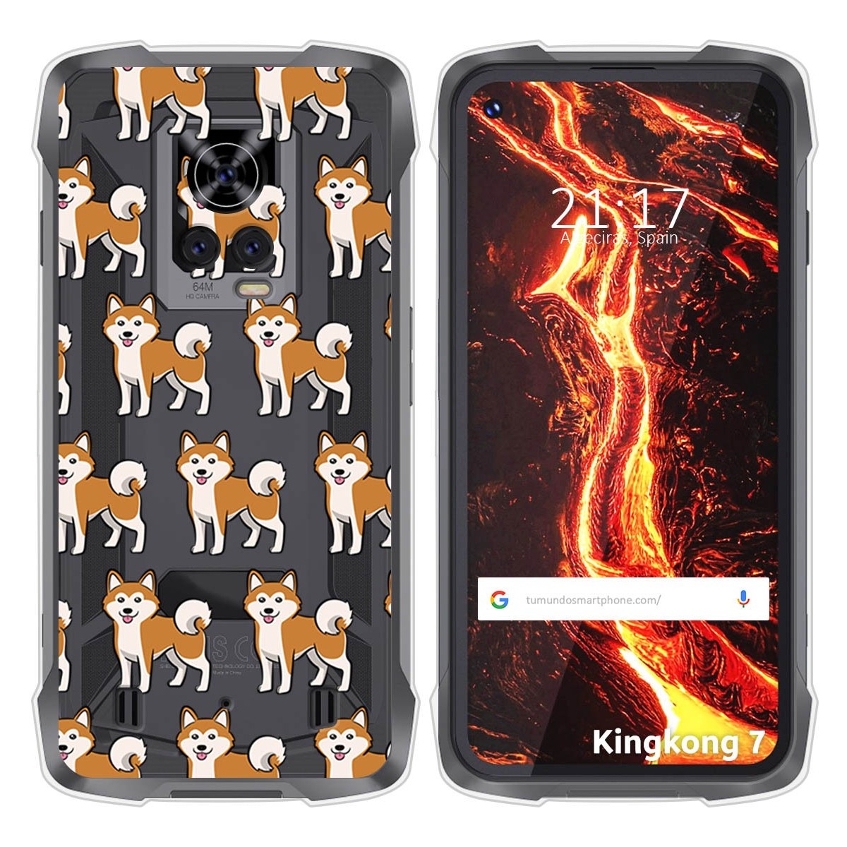 Funda Silicona Transparente para Cubot King Kong 7 diseño Perros 08 Dibujos