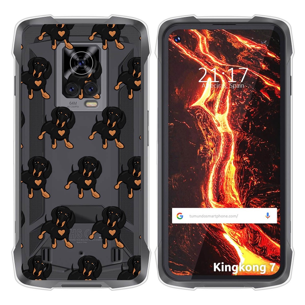 Funda Silicona Transparente para Cubot King Kong 7 diseño Perros 10 Dibujos