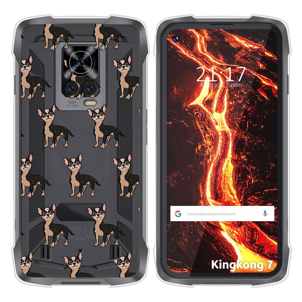 Funda Silicona Transparente para Cubot King Kong 7 diseño Perros 11 Dibujos