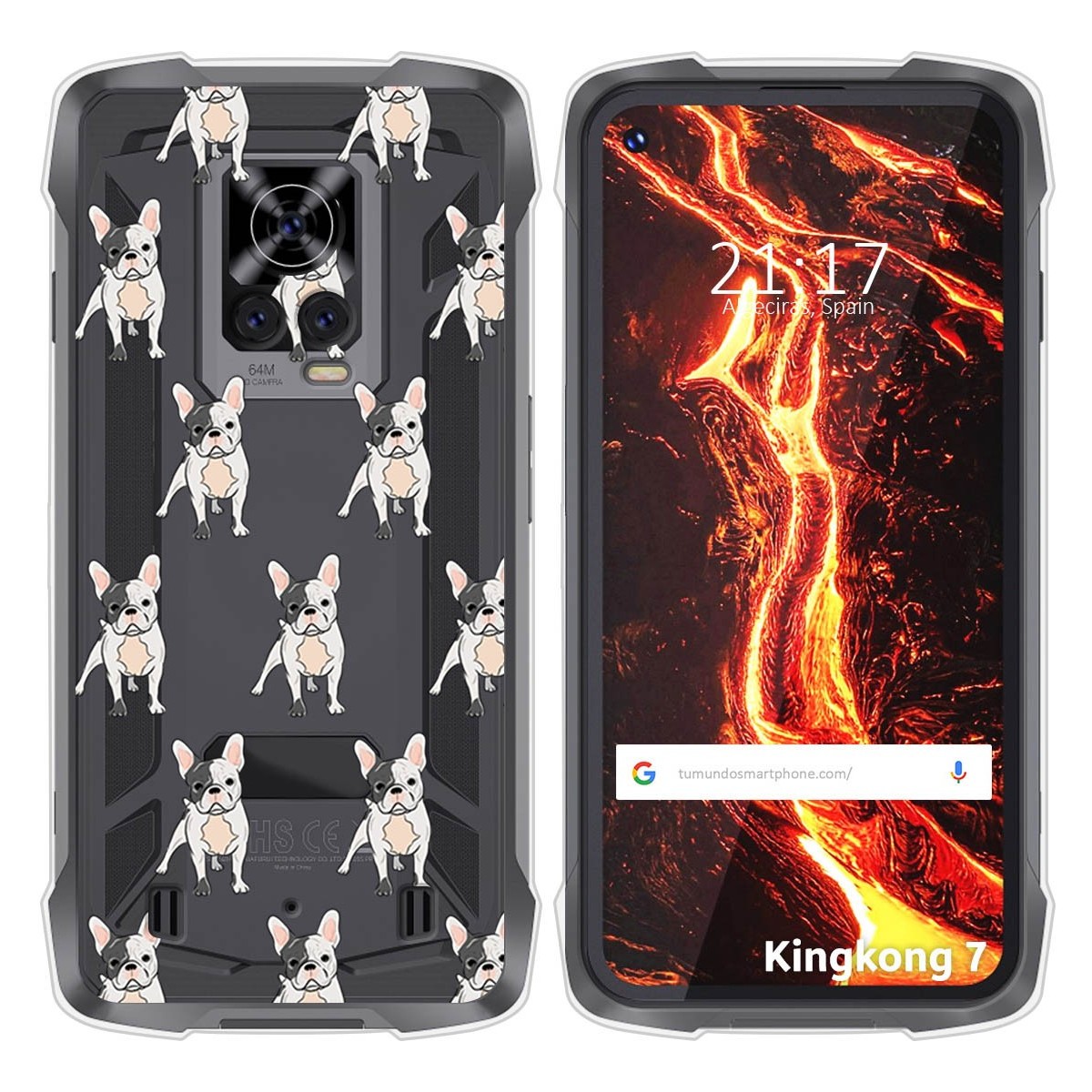 Funda Silicona Transparente para Cubot King Kong 7 diseño Perros 12 Dibujos