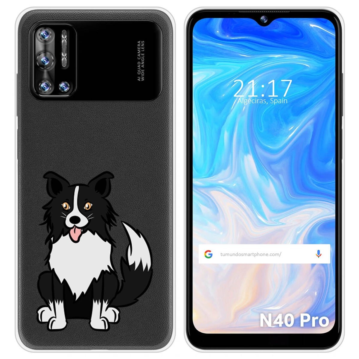 Funda Silicona Transparente para Doogee N40 Pro diseño Perros 01 Dibujos