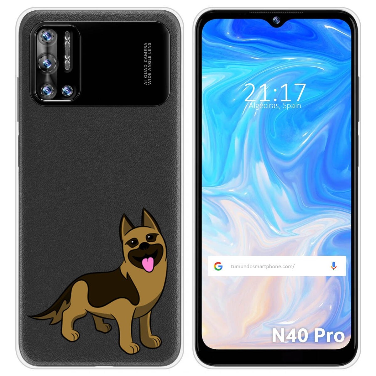 Funda Silicona Transparente para Doogee N40 Pro diseño Perros 03 Dibujos