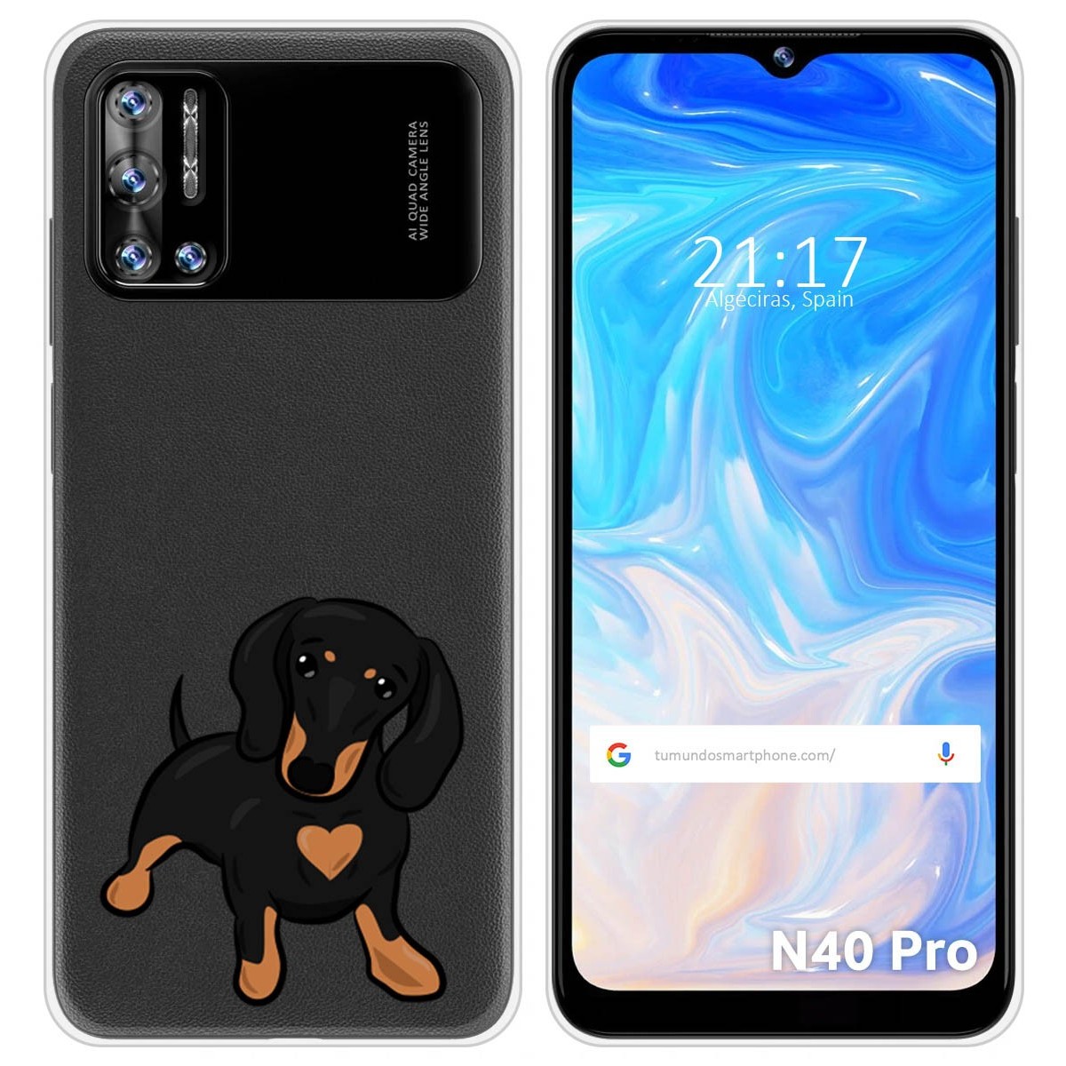 Funda Silicona Transparente para Doogee N40 Pro diseño Perros 04 Dibujos