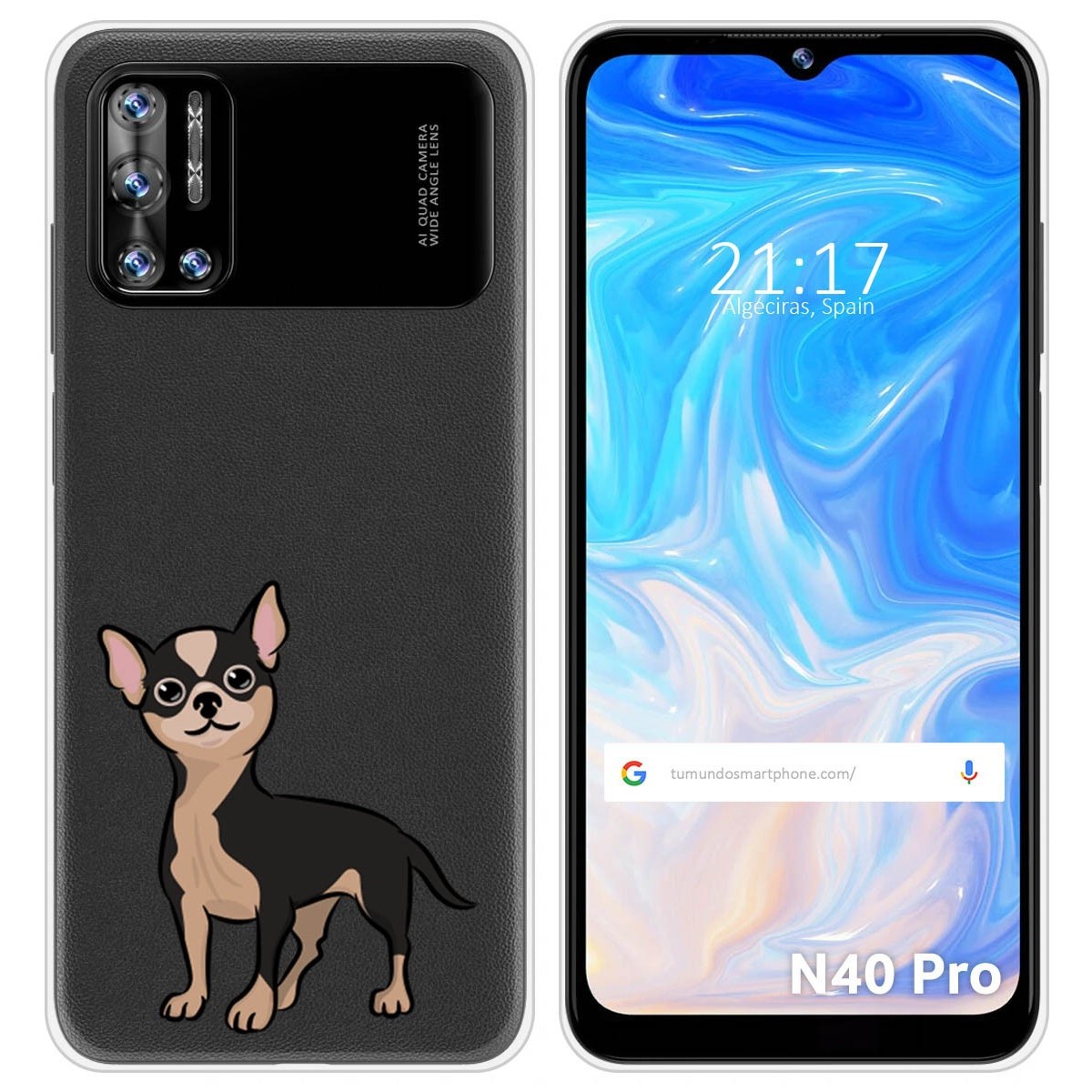 Funda Silicona Transparente para Doogee N40 Pro diseño Perros 05 Dibujos