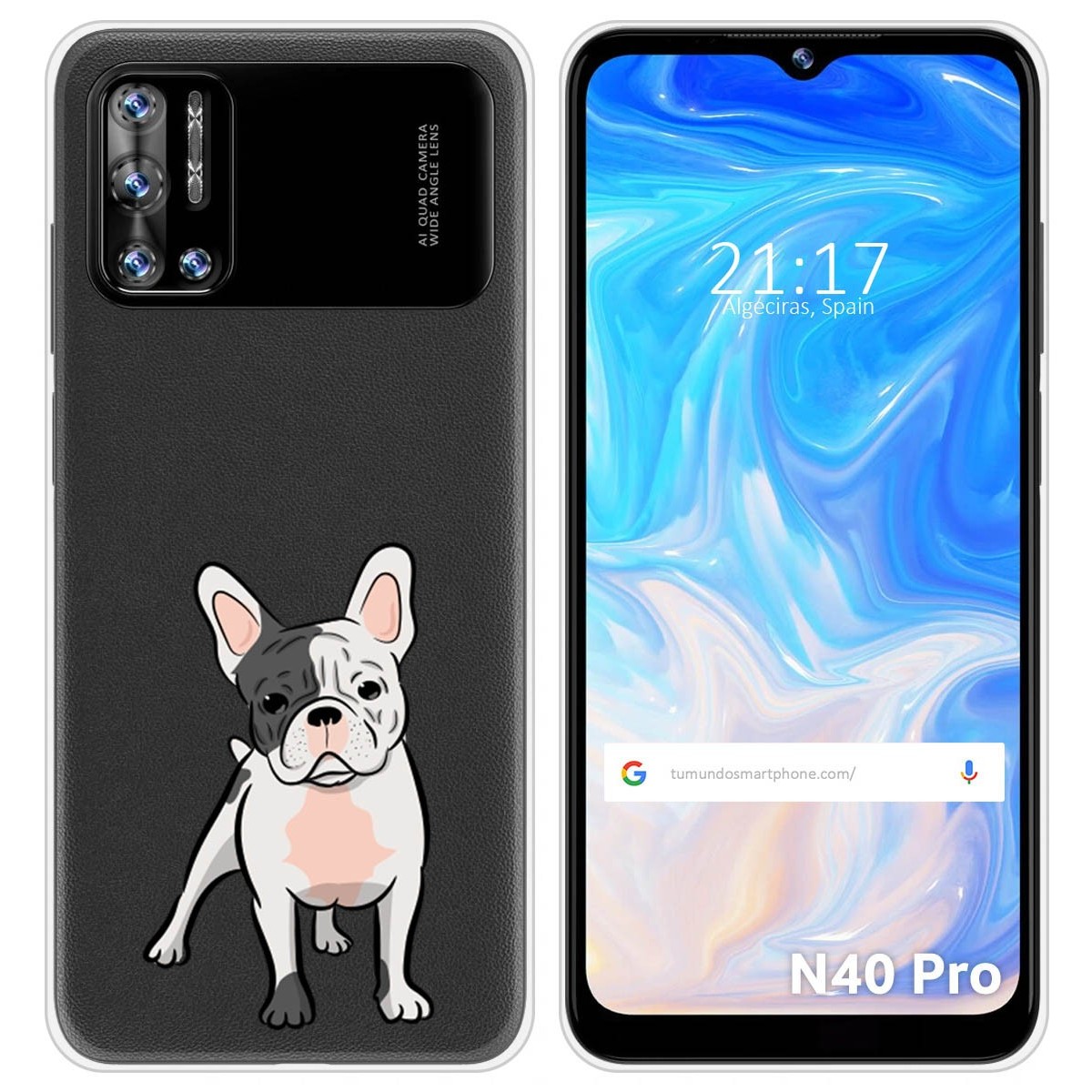 Funda Silicona Transparente para Doogee N40 Pro diseño Perros 06 Dibujos