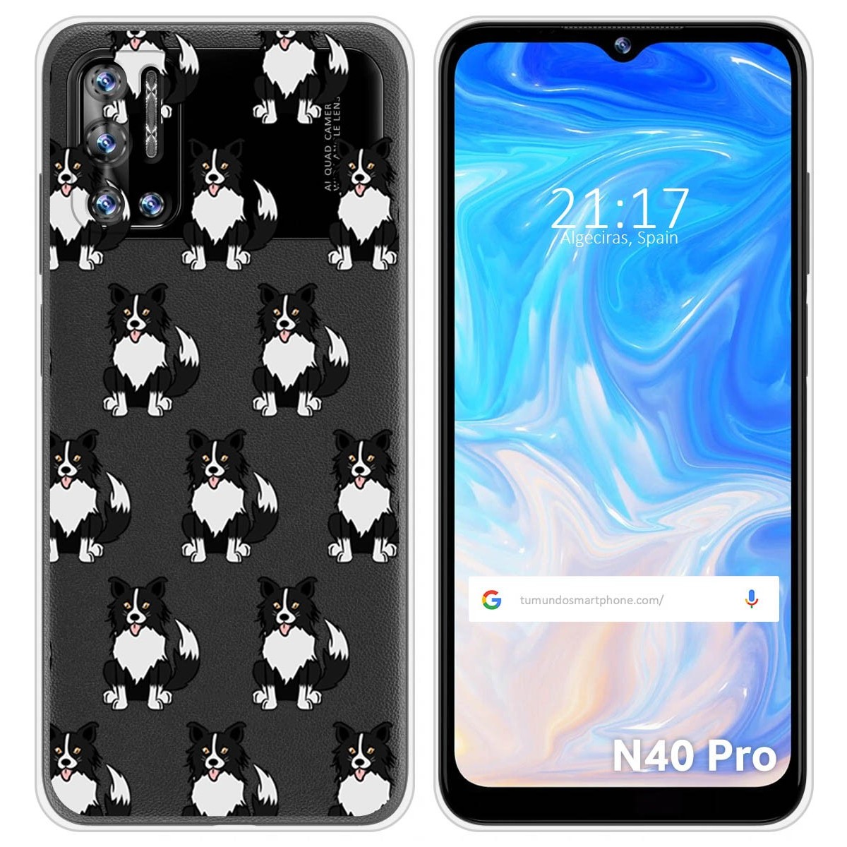 Funda Silicona Transparente para Doogee N40 Pro diseño Perros 07 Dibujos