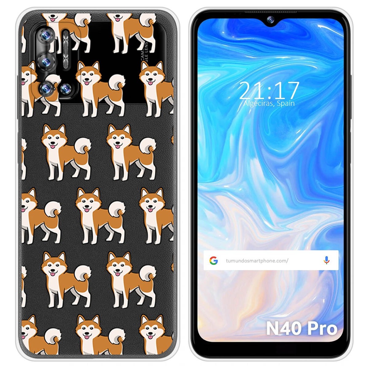 Funda Silicona Transparente para Doogee N40 Pro diseño Perros 08 Dibujos