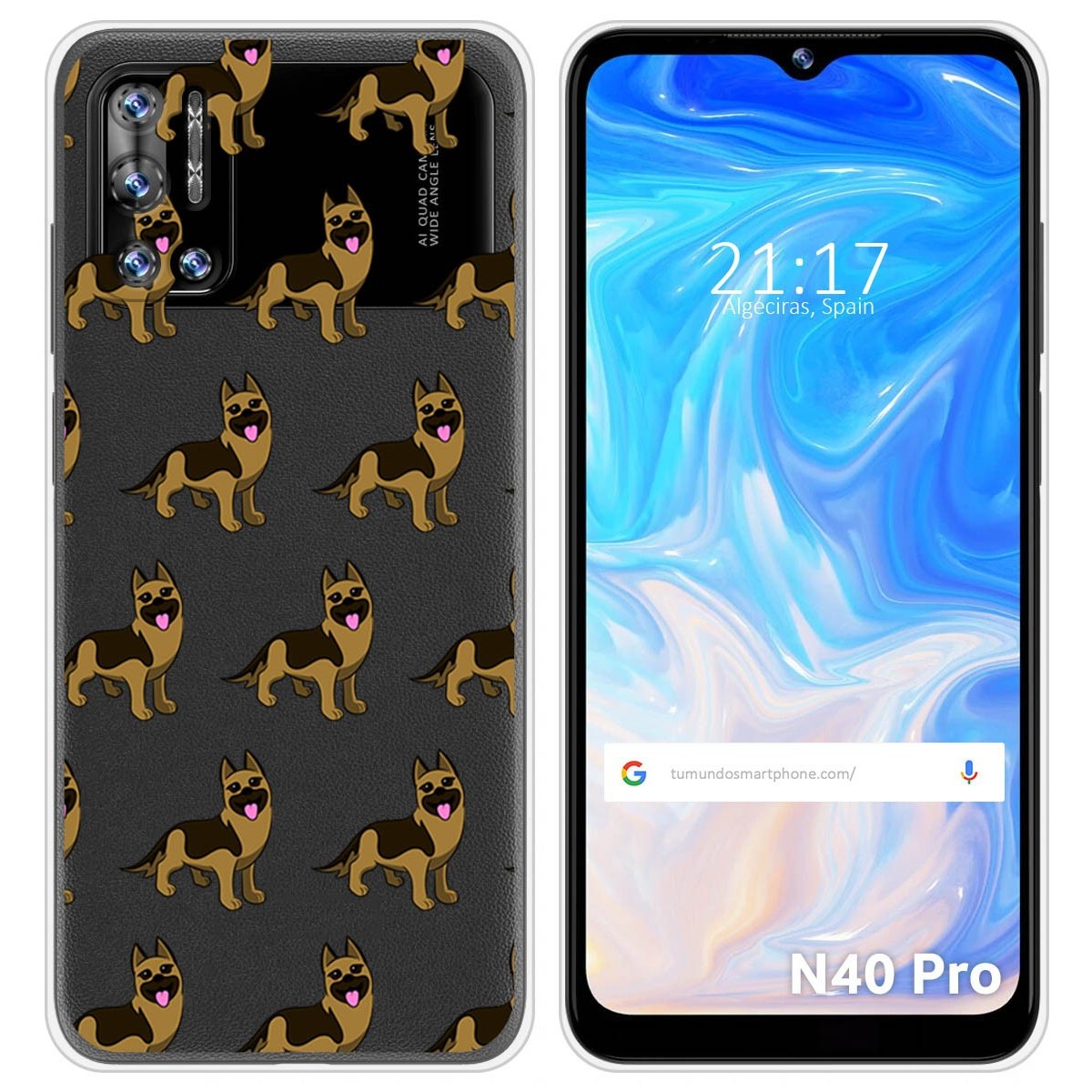 Funda Silicona Transparente para Doogee N40 Pro diseño Perros 09 Dibujos