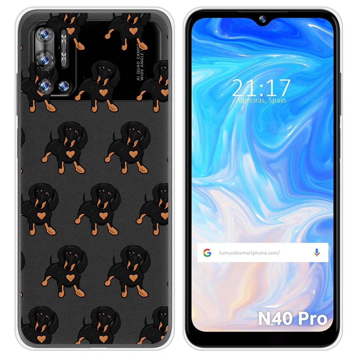 Funda Silicona Transparente para Doogee N40 Pro diseño Perros 10 Dibujos